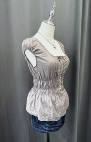 Grey Reworked Milkmaid Blouse 2