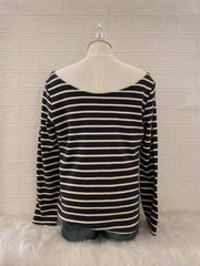Grey Stripe Off Shoulder Top 2