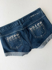 Guess Cuffed Bejeweled Denim Shorts 6