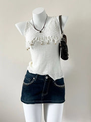 Guess Dark Denim Bejweled Mini Skirt 2