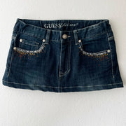 Guess Dark Denim Bejweled Mini Skirt 3