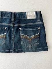 Guess Dark Denim Bejweled Mini Skirt 4