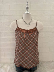 Hazel Plaid Lace Camis 1