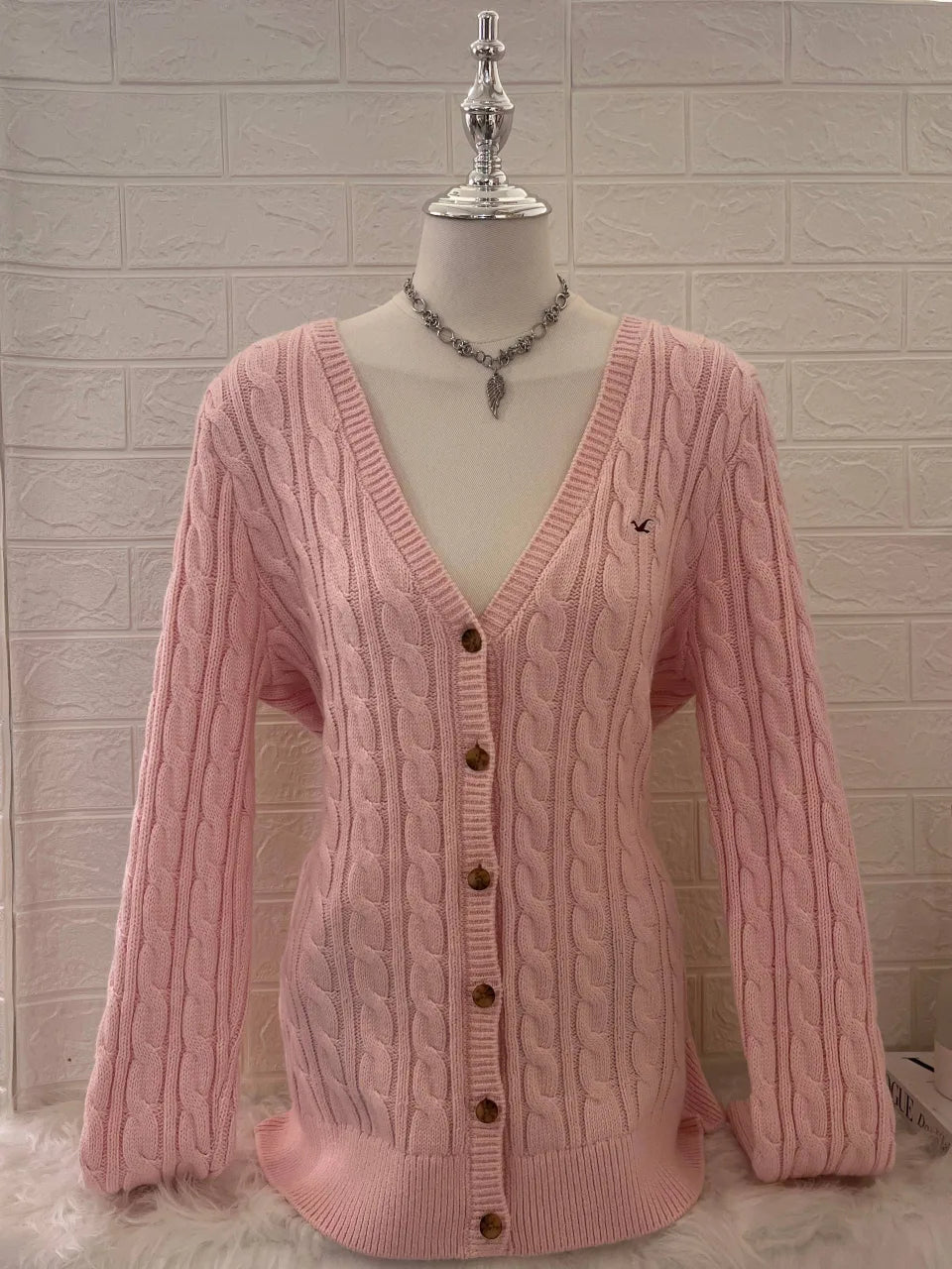 Hollister Pink Button-up 1