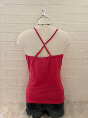 Hot Pink Y2K Cross Back Cami 2