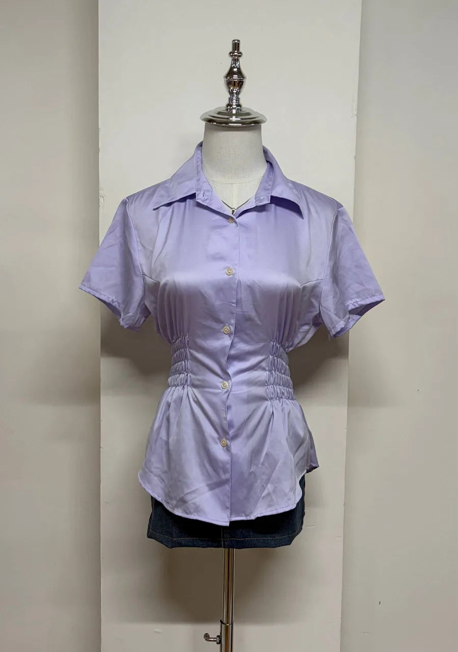 Indigo Purple Cinched Blouse 1
