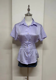 Indigo Purple Cinched Blouse 1