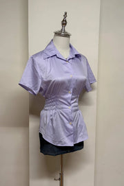 Indigo Purple Cinched Blouse 2