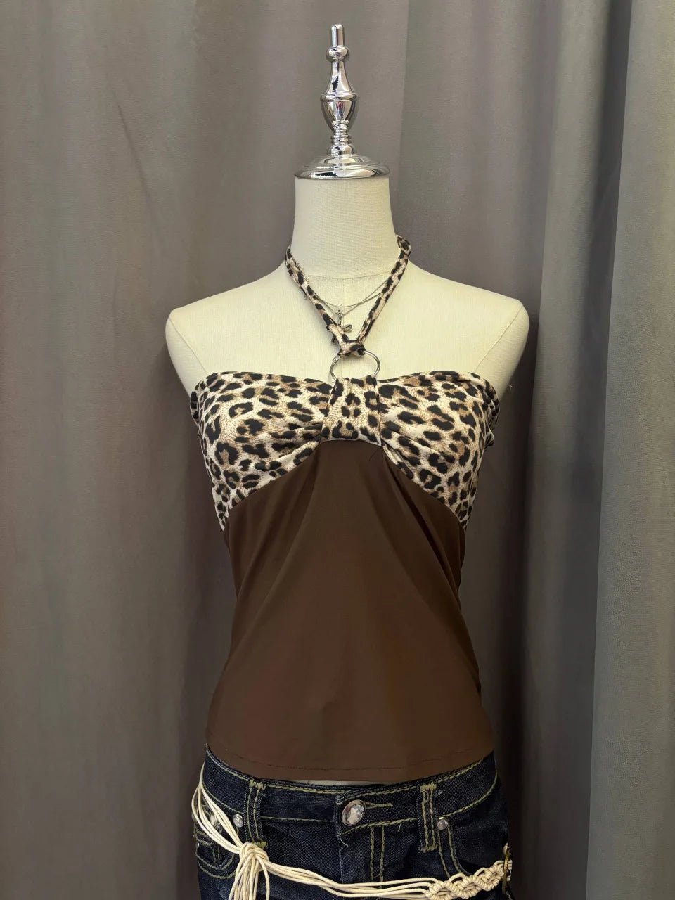 Leopard Print Reworked Halter 1