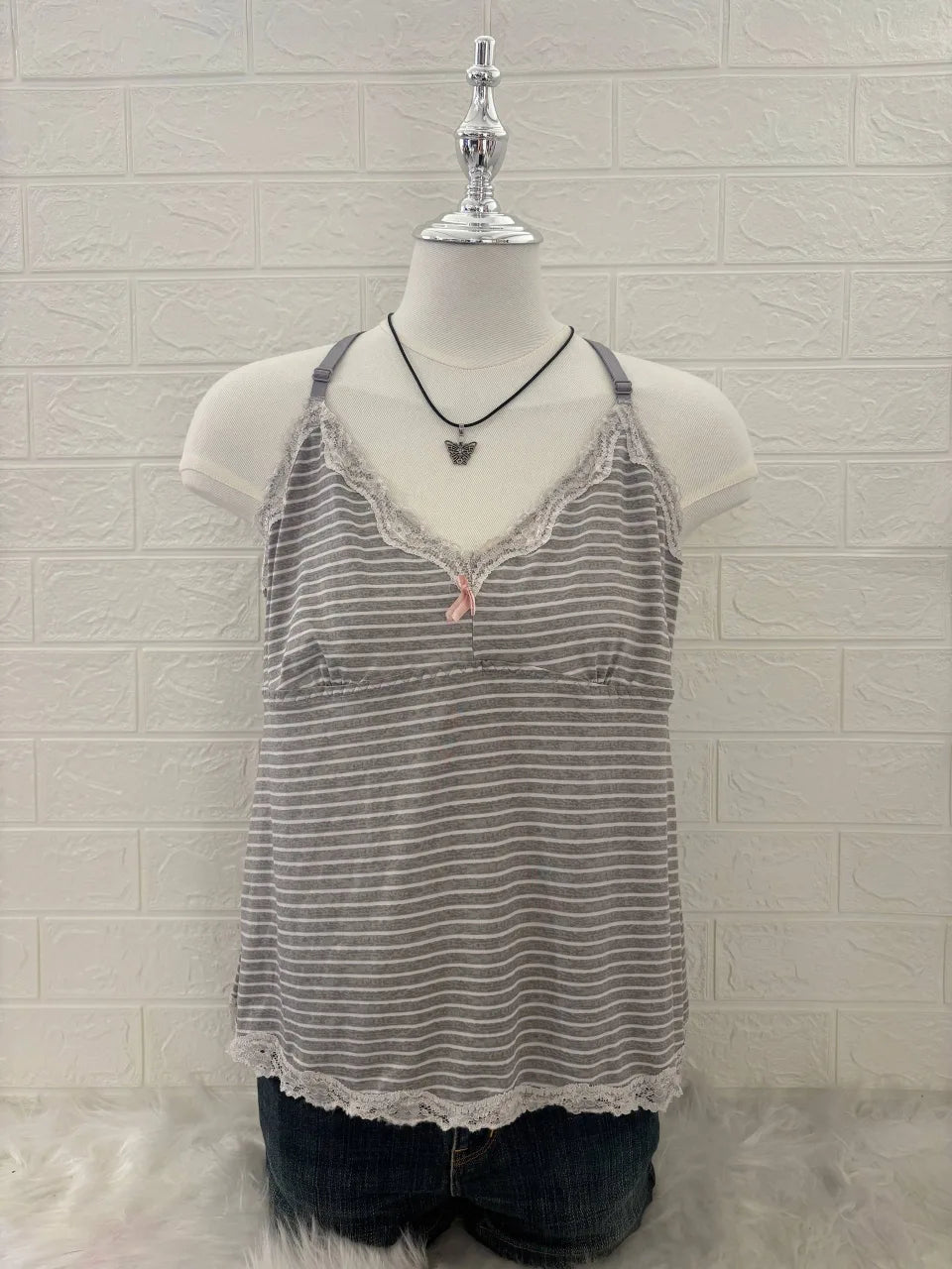 Light Grey Lace Back Cami 1