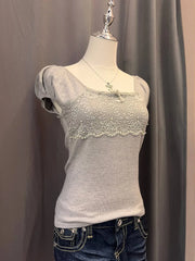 Light Grey Milkmaid Blouse 2