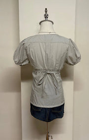 Light Grey Puff Sleeve Blouse 3