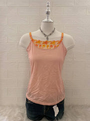 Light Orange Floral Neckline Cami 1