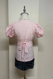 Light Pink Puff Sleeve Blouse 3