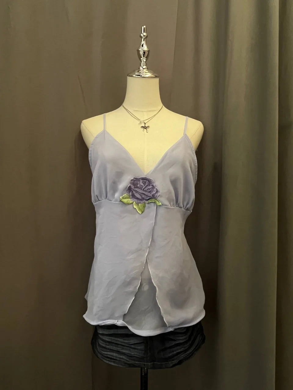Light Purple Cami with Rose Detail 1