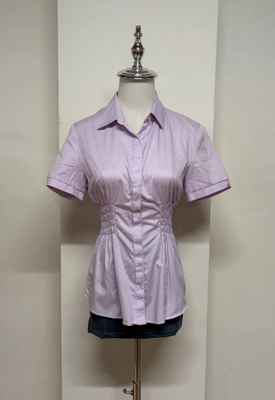Light Purple Cinched Blouse 1
