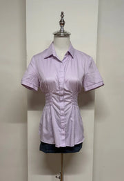 Light Purple Cinched Blouse 1