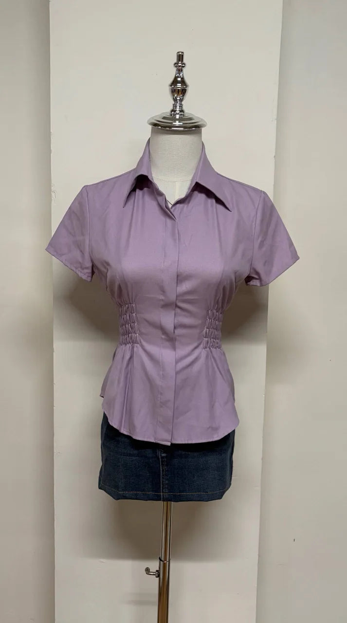 Light Violet Cinched Blouse 1