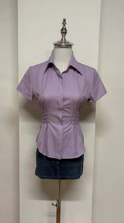 Light Violet Cinched Blouse 1