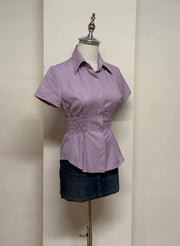 Light Violet Cinched Blouse 2