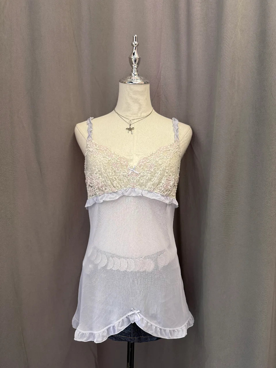 Lilac Sheer Lace Cami 1