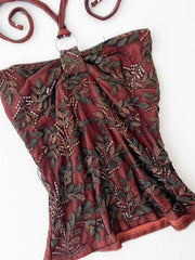 Maroon with Mesh broidered Overlay Halter 2