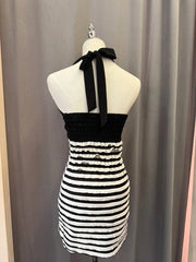 Monochrome Mini Halter Dress 3