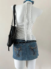 Mossimo Medium Wash Denim Mini Skirt 2