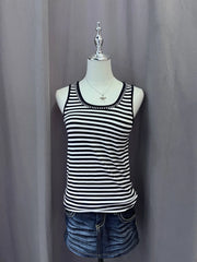 Navy and White Striped with Rhinestones Tank 1