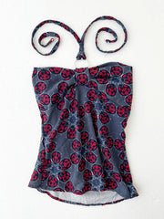Navy Blue with Ladybug Print Halter 1