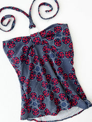 Navy Blue with Ladybug Print Halter 2