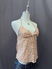Orange Floral Halter 1
