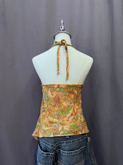 Orange Paisley Reworked Halter 2