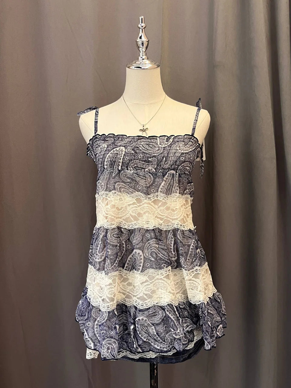 Paisley Tiered Lace Patchwork Cami 1