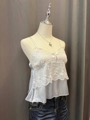 Pale Blue Satin Lace Overlay Cami 2
