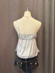 Pale Blue Satin Lace Overlay Cami 3