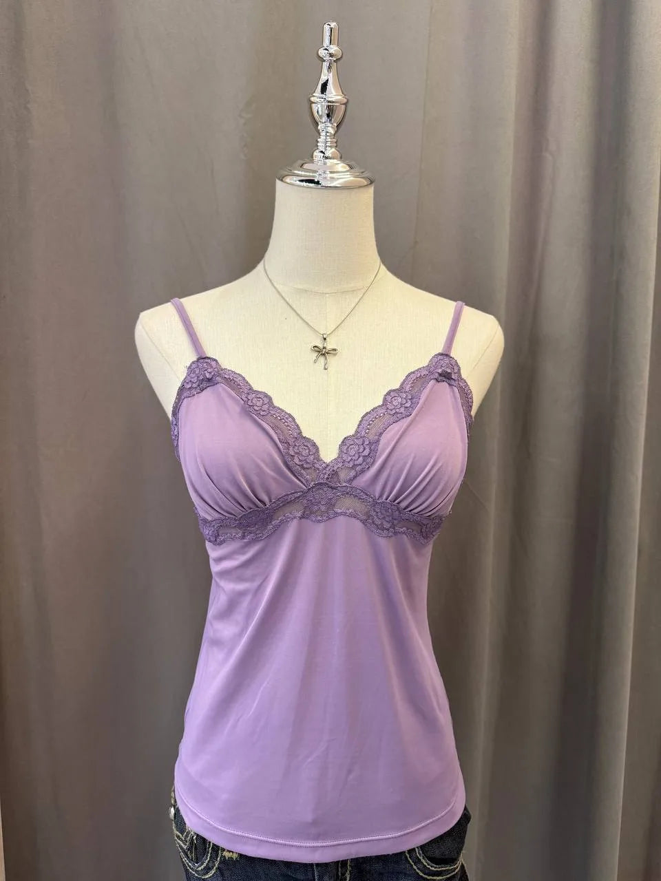 Pastel Purple Gilligan O'malley Lace Trim Cami 1