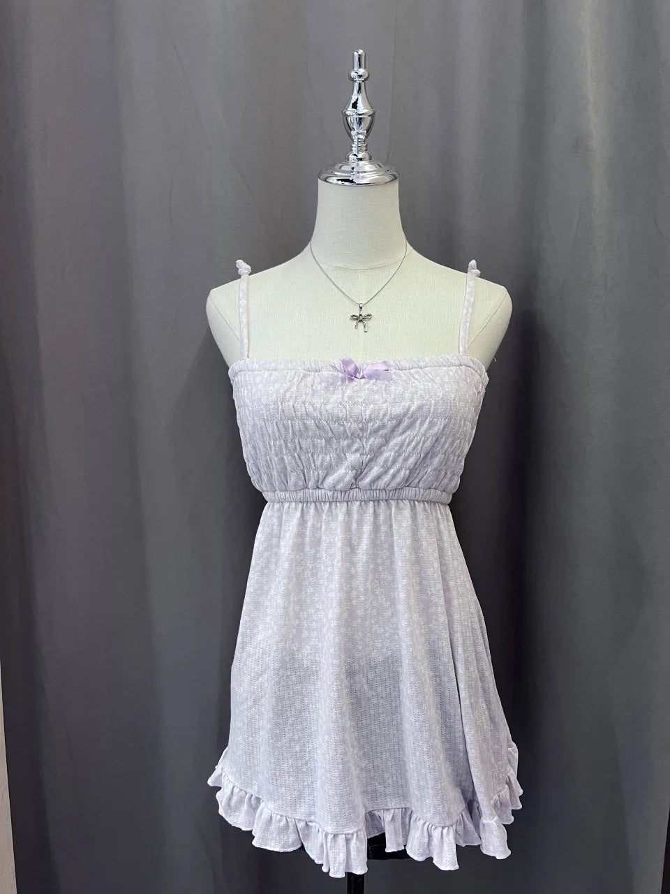 Pastel Purple Ruched Bust Babydoll Cami 1