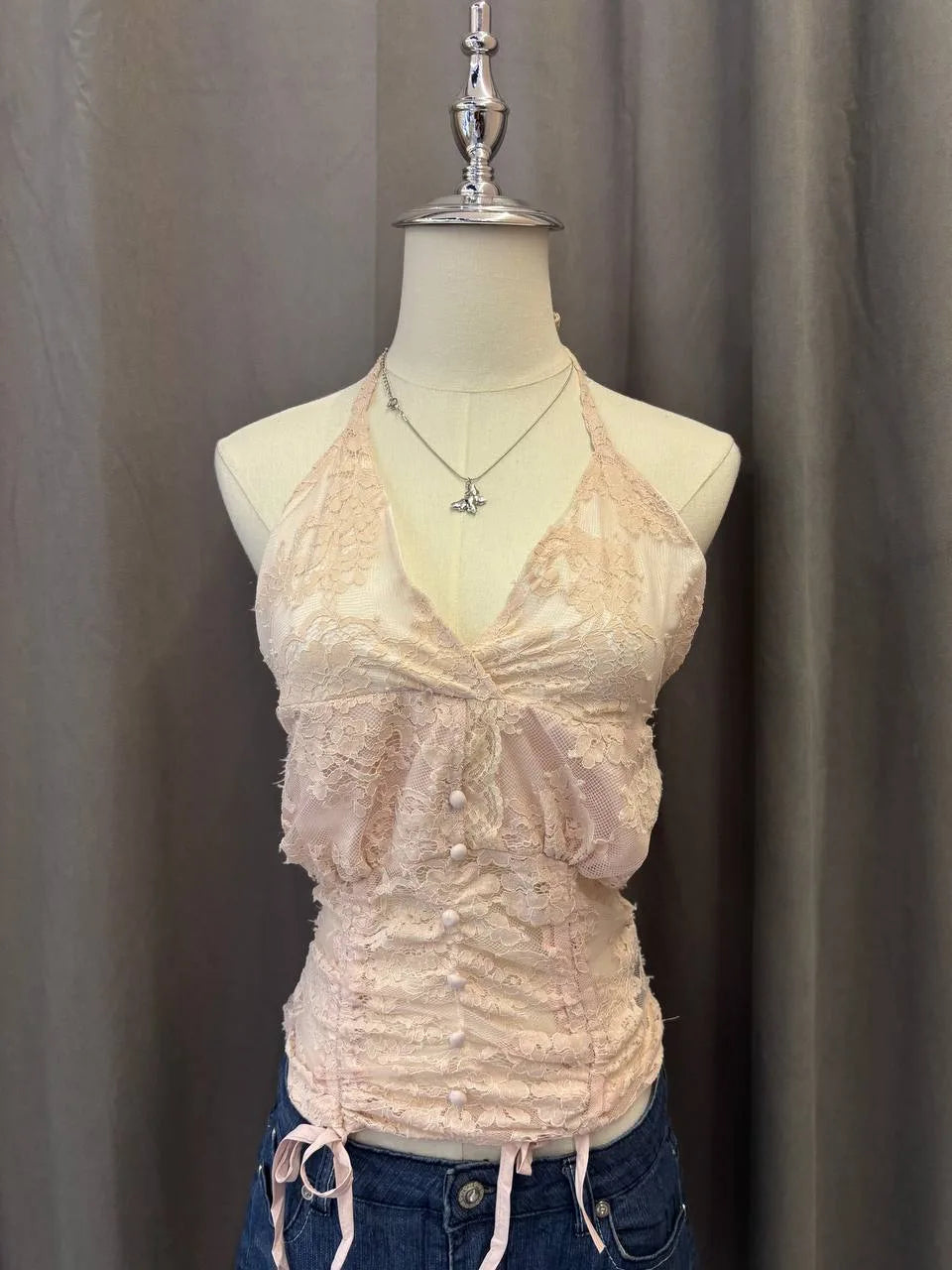 Peach Lace Fairy Halter 1 — image 1 of 3