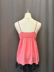Peach Pink Embroidered Babydoll Cami 3