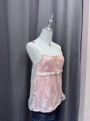 pink 2 layers cami with silk strap 2