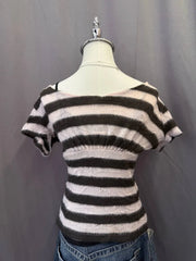 Pink Brown Stripe Off Shoulder 3