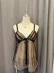 Pink Camis with Black Ribbon 1