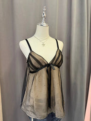 Pink Camis with Black Ribbon 2