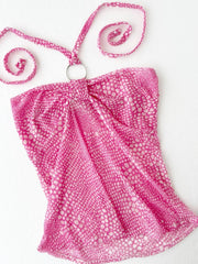 Pink Cheetah Print Sheer Halter 2