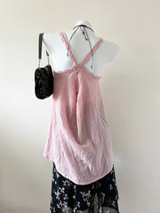 Pink Crochet Neckline Babydoll Tank 3