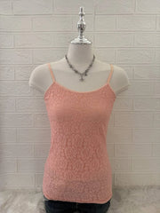 Pink Floral Lace Camis 1