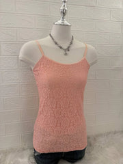 Pink Floral Lace Camis 2