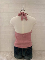 Pink Knitted Shimmery Halter 2