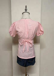 Pink Puff Sleeve Blouse 3